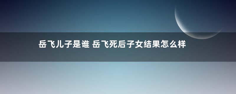 岳飞儿子是谁 岳飞死后子女结果怎么样